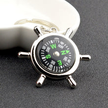 Load image into Gallery viewer, Creative Rudder Compass Style Keychain, Rudder Compass