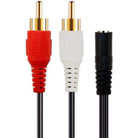 Binda 3.5mm Aux Female Stereo Jack To 2 Male RCA Cable