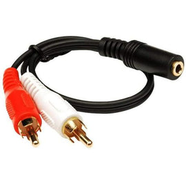 Binda 3.5mm Aux Female Stereo Jack To 2 Male RCA Cable