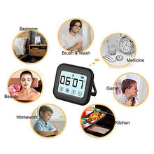 Load image into Gallery viewer, Kitchen Timer Digital Alarm Clock Large LCD Touch Screen Come with Night Light for Cooking Baking