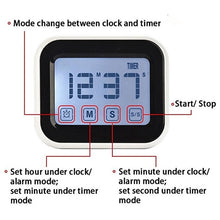 Load image into Gallery viewer, Kitchen Timer Digital Alarm Clock Large LCD Touch Screen Come with Night Light for Cooking Baking