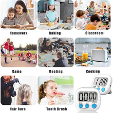 Load image into Gallery viewer, Digital Kitchen Timer Electronic Alarm Magnetic Backing with LCD Display for Cooking Baking Sports Games Office, HX103-2, 118