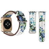Fashion Pastoralism Style Little Floral Pattern Women Watch Leather Wrist Band For Apple Watch Series 7 41mm / 6&SE&5&4 40mm / 3&2&1 38mm, For 38mm A, For 38mm B, For 38mm C, For 38mm  D, For 38mm E, For 38mm F