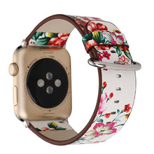 Load image into Gallery viewer, Fashion Pastoralism Style Little Floral Pattern Women Watch Leather Wrist Band For Apple Watch Series 7 41mm / 6&amp;SE&amp;5&amp;4 40mm / 3&amp;2&amp;1 38mm