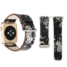 Load image into Gallery viewer, Fashion Pastoralism Style Little Floral Pattern Women Watch Leather Wrist Band For Apple Watch Series 7 41mm / 6&amp;SE&amp;5&amp;4 40mm / 3&amp;2&amp;1 38mm