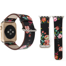 Load image into Gallery viewer, Fashion Pastoralism Style Little Floral Pattern Women Watch Leather Wrist Band For Apple Watch Series 7 41mm / 6&amp;SE&amp;5&amp;4 40mm / 3&amp;2&amp;1 38mm