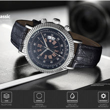 Load image into Gallery viewer, 406 YAZOLE Men Fashion Business Leather Band Quartz Wrist Watch(Brown + White)