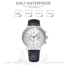 Load image into Gallery viewer, 406 YAZOLE Men Fashion Business Leather Band Quartz Wrist Watch(Brown + White)