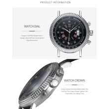 Load image into Gallery viewer, 406 YAZOLE Men Fashion Business Leather Band Quartz Wrist Watch(Brown + White)