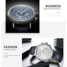 Load image into Gallery viewer, 406 YAZOLE Men Fashion Business Leather Band Quartz Wrist Watch(Brown + White)