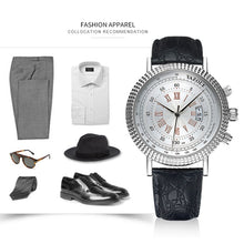 Load image into Gallery viewer, 406 YAZOLE Men Fashion Business Leather Band Quartz Wrist Watch(Brown + White)