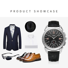 Load image into Gallery viewer, 419 YAZOLE Men Fashion Business Leather Band Quartz Wrist Watch ( Black)