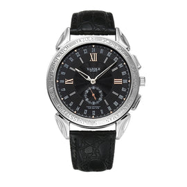 419 YAZOLE Men Fashion Business Leather Band Quartz Wrist Watch ( Black)