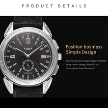 Load image into Gallery viewer, 419 YAZOLE Men Fashion Business Leather Band Quartz Wrist Watch ( Black)