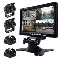 Load image into Gallery viewer, K0164 7 inch HD Car 18 IR Night Vision Rear View Backup Four Cameras Rearview Monitor, K0164