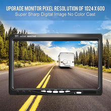 Load image into Gallery viewer, K0164 7 inch HD Car 18 IR Night Vision Rear View Backup Four Cameras Rearview Monitor, K0164