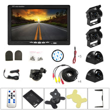 Load image into Gallery viewer, K0164 7 inch HD Car 18 IR Night Vision Rear View Backup Four Cameras Rearview Monitor, K0164