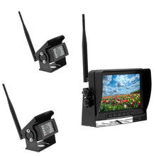 Load image into Gallery viewer, K0232 7 inch 140 Degrees Wide Angle HD Car Rear View Backup Dual Cameras Rearview Monitor Split Screen, K0232