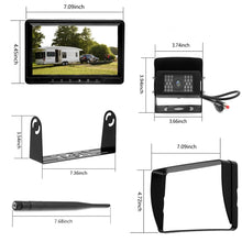Load image into Gallery viewer, K0232 7 inch 140 Degrees Wide Angle HD Car Rear View Backup Dual Cameras Rearview Monitor Split Screen, K0232
