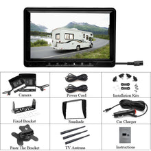 Load image into Gallery viewer, K0232 7 inch 140 Degrees Wide Angle HD Car Rear View Backup Dual Cameras Rearview Monitor Split Screen, K0232