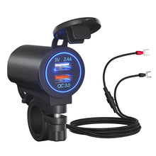 Load image into Gallery viewer, ZH-723F5 Car / Motorcycle QC3.0 Cell Phone Fast Charging Dual USB Car Charger