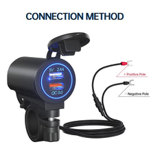 Load image into Gallery viewer, ZH-723F5 Car / Motorcycle QC3.0 Cell Phone Fast Charging Dual USB Car Charger