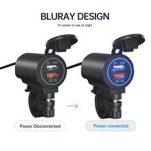 Load image into Gallery viewer, ZH-723F5 Car / Motorcycle QC3.0 Cell Phone Fast Charging Dual USB Car Charger