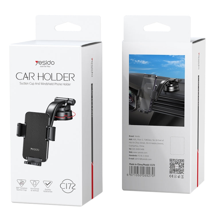 Yesido C172 Suction Cup Type Bending Arm Car Phone Holder, C172