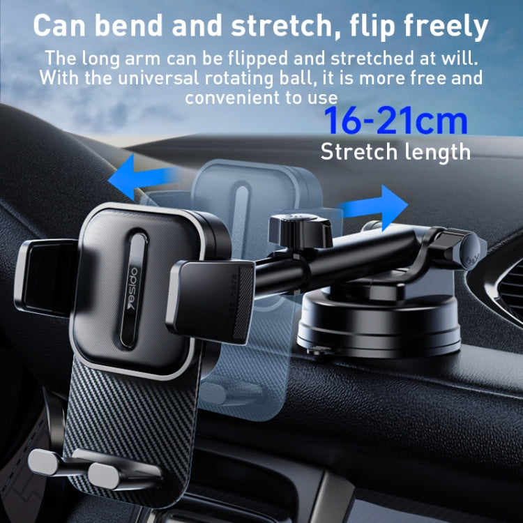 Yesido C174 Suction Cup Type Telescopic Car Phone Holder, C174