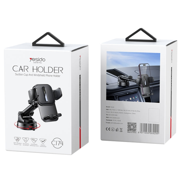 Yesido C174 Suction Cup Type Telescopic Car Phone Holder, C174