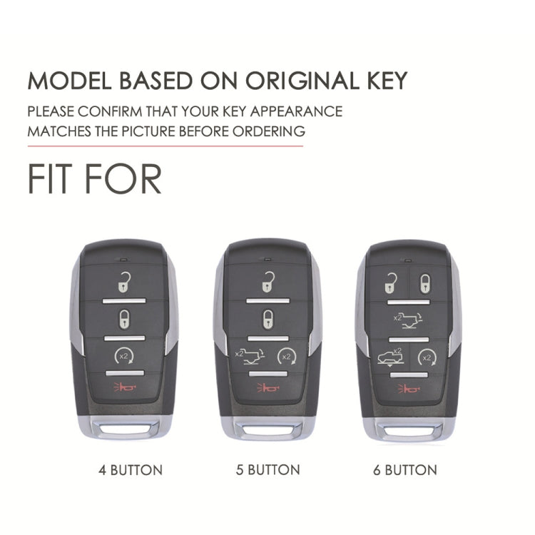 For Dodge Ram 6-button C163 Car Key Leather Protective Case, 6-button