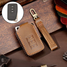 Load image into Gallery viewer, For Lexus 3-button Hallmo Car Cowhide Leather Key Protective Cover Key Case, C128