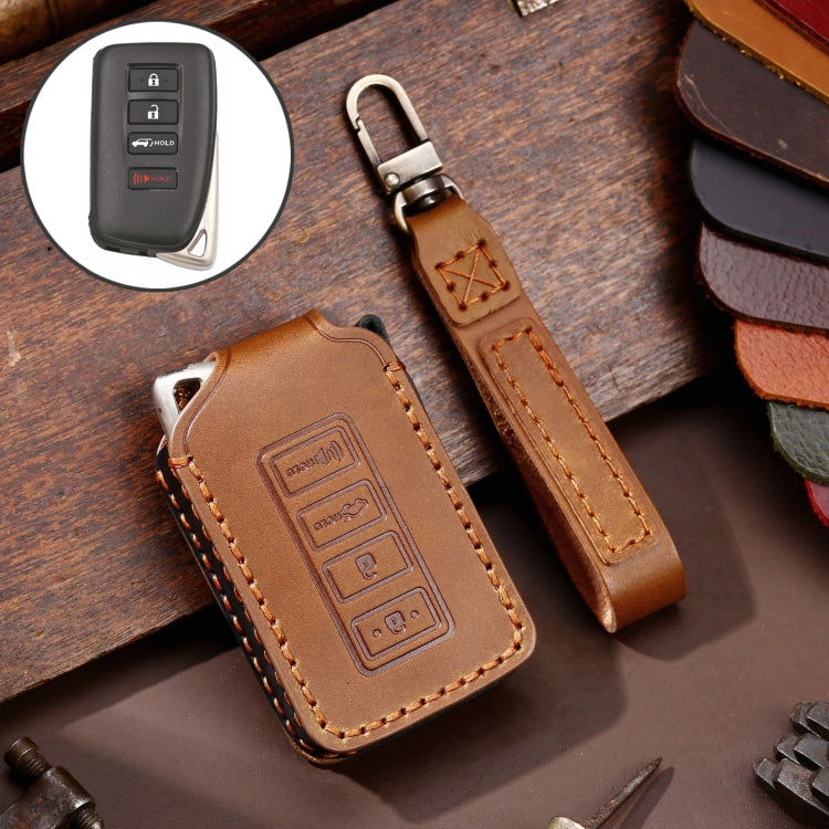 For Lexus 4-button Hallmo Car Cowhide Leather Key Protective Cover Key Case, C129