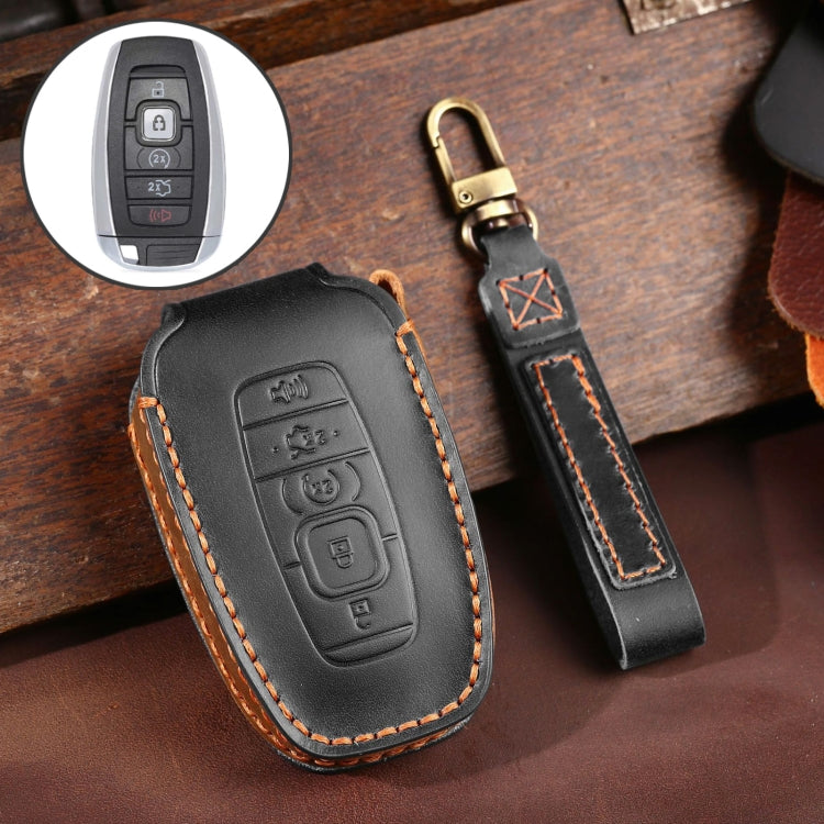 For Lincoln Hallmo Car Cowhide Leather Key Protective Cover Key Case, C224