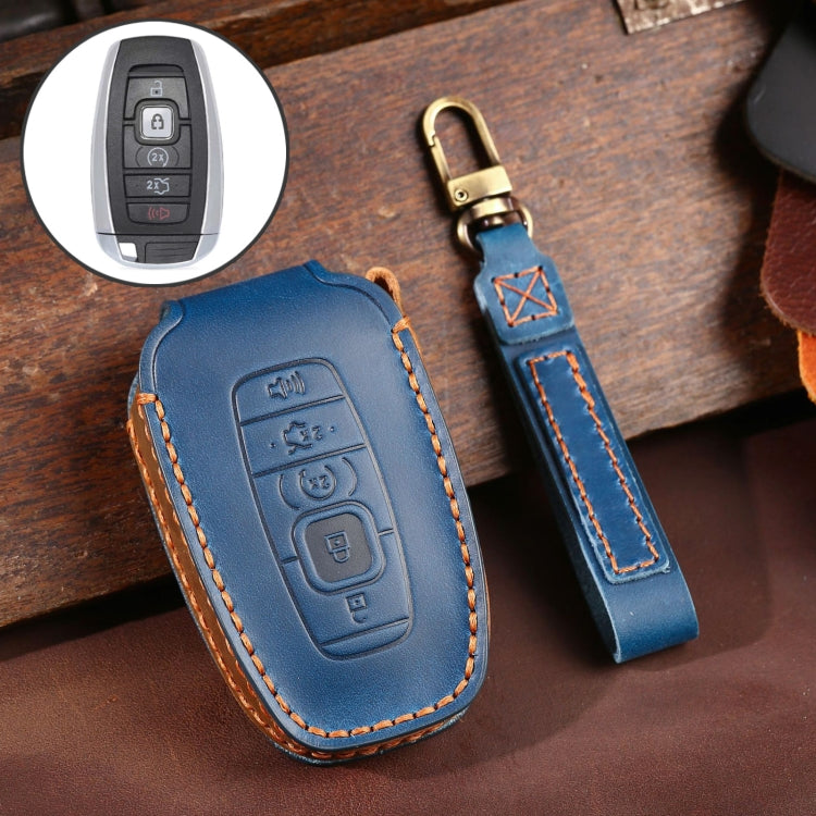 For Lincoln Hallmo Car Cowhide Leather Key Protective Cover Key Case, C224