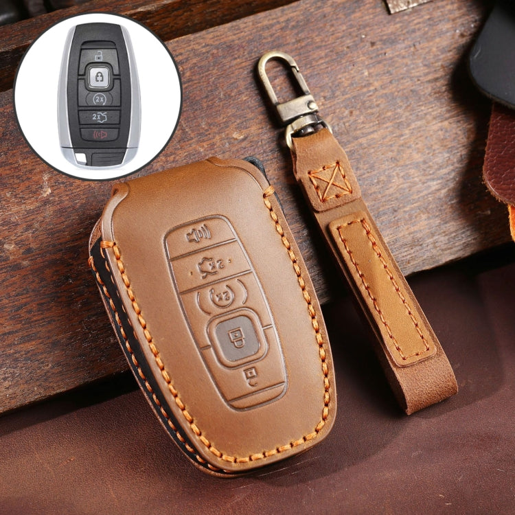For Lincoln Hallmo Car Cowhide Leather Key Protective Cover Key Case, C224