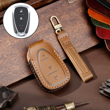 Load image into Gallery viewer, For Chevrolet 3-button Hallmo Car Cowhide Leather Key Protective Cover Key Case, C112