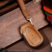 Load image into Gallery viewer, For Chevrolet 3-button Hallmo Car Cowhide Leather Key Protective Cover Key Case, C112