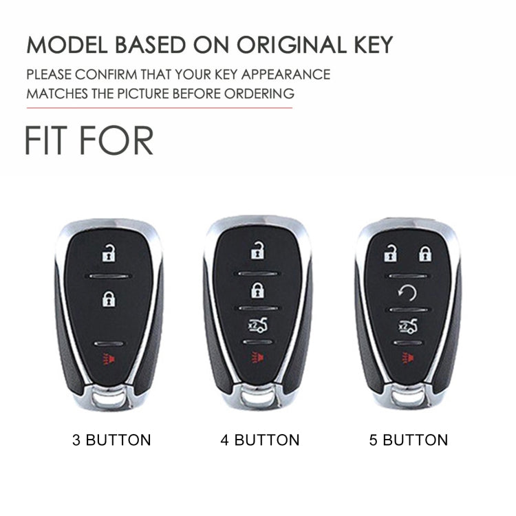 For Chevrolet 3-button Hallmo Car Cowhide Leather Key Protective Cover Key Case, C112