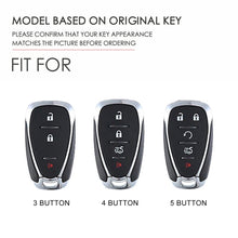 Load image into Gallery viewer, For Chevrolet 3-button Hallmo Car Cowhide Leather Key Protective Cover Key Case, C112