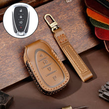 Load image into Gallery viewer, For Chevrolet 4-button Hallmo Car Cowhide Leather Key Protective Cover Key Case, C113