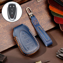Load image into Gallery viewer, For Chevrolet 5-button Hallmo Car Cowhide Leather Key Protective Cover Key Case, C114