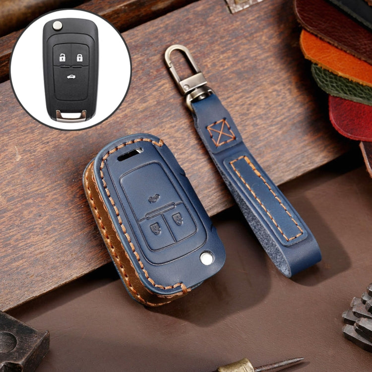 For Chevrolet Folding Hallmo Car Cowhide Leather Key Protective Cover Key Case, C115