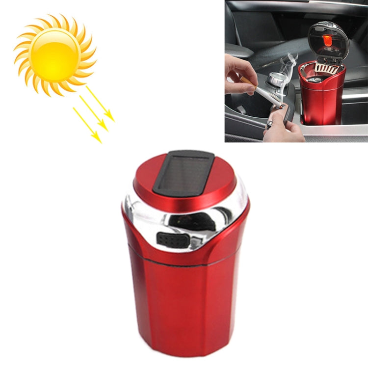 N12E Car Creative Ashtray Solar Power With Light And Cover With Cigarette Liighter