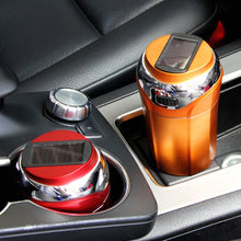 Load image into Gallery viewer, N12E Car Creative Ashtray Solar Power With Light And Cover With Cigarette Liighter
