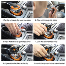 Load image into Gallery viewer, N12E Car Creative Ashtray Solar Power With Light And Cover With Cigarette Liighter
