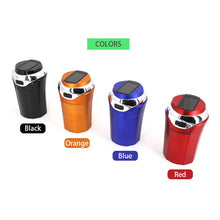 Load image into Gallery viewer, N12E Car Creative Ashtray Solar Power With Light And Cover With Cigarette Liighter