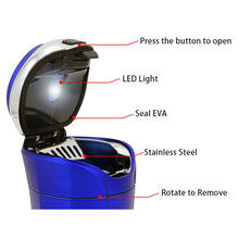 Load image into Gallery viewer, N12E Car Creative Ashtray Solar Power With Light And Cover With Cigarette Liighter