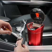 Load image into Gallery viewer, N12E Car Creative Ashtray Solar Power With Light And Cover With Cigarette Liighter