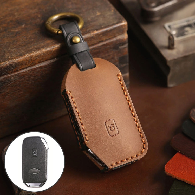 For Kia Sorento Hallmo Car Cowhide Leather Key Protective Cover Key Case, B088